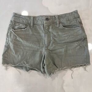 Women's Casual Green Denim Shorts
